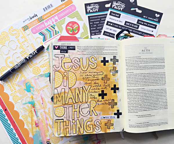 Janel MacLean | Jesus did many other things...  | mixed media art journaling Bible | Illustrated Faith by Bella Blvd