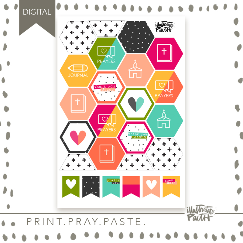 Faithful Moments 7 Sticker Sheet: Christian Stickers for Journaling,  Planners, and Crafts