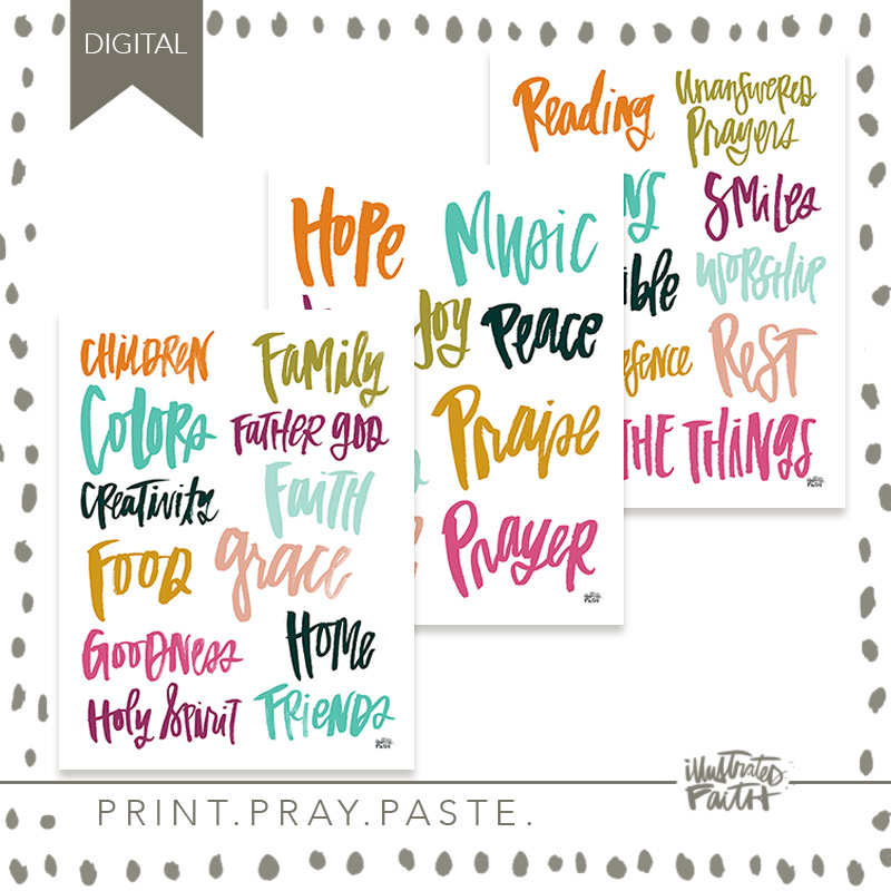 2017 Brush Script Gratitude Documented Prompts - Illustrated Faith