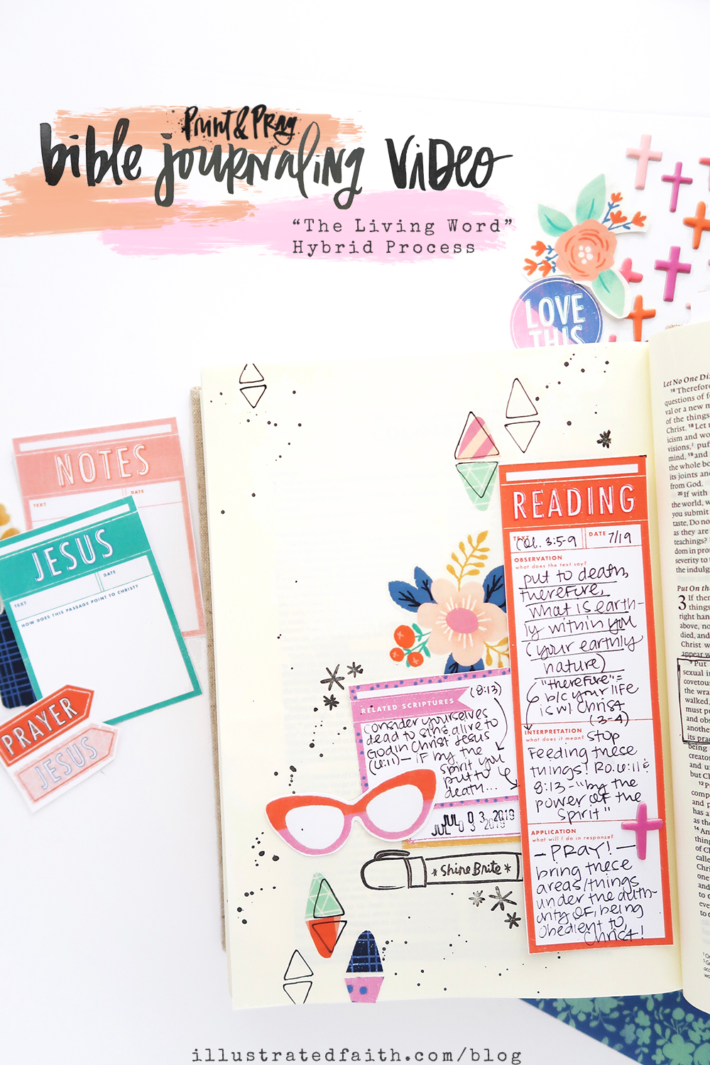 Print and Pray Hybrid Bible Journaling Process Video