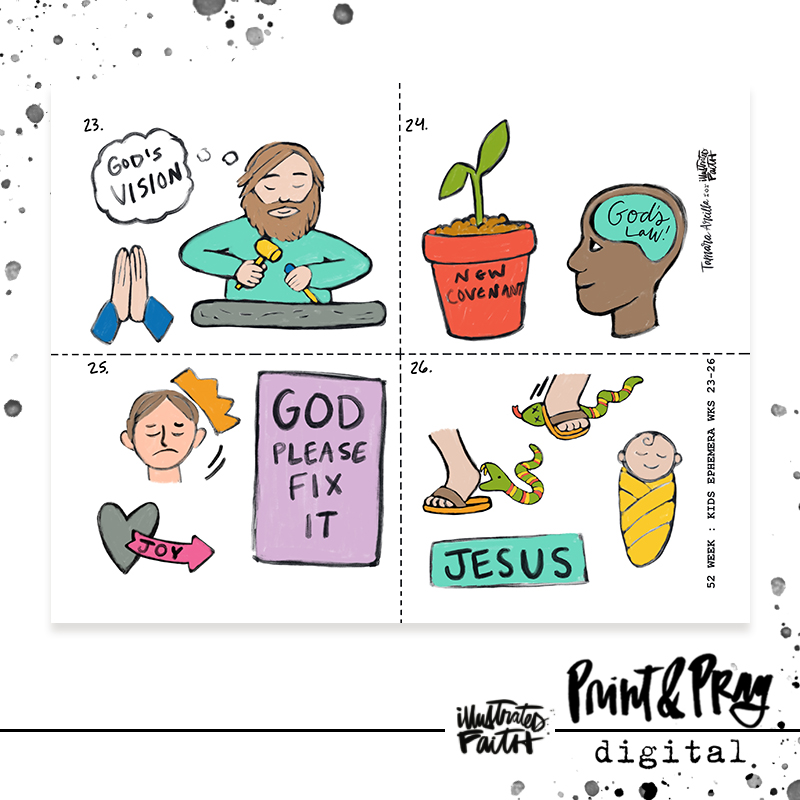 52 Week Bible Study: Kids Ephemera Weeks 5-8 - Illustrated Faith