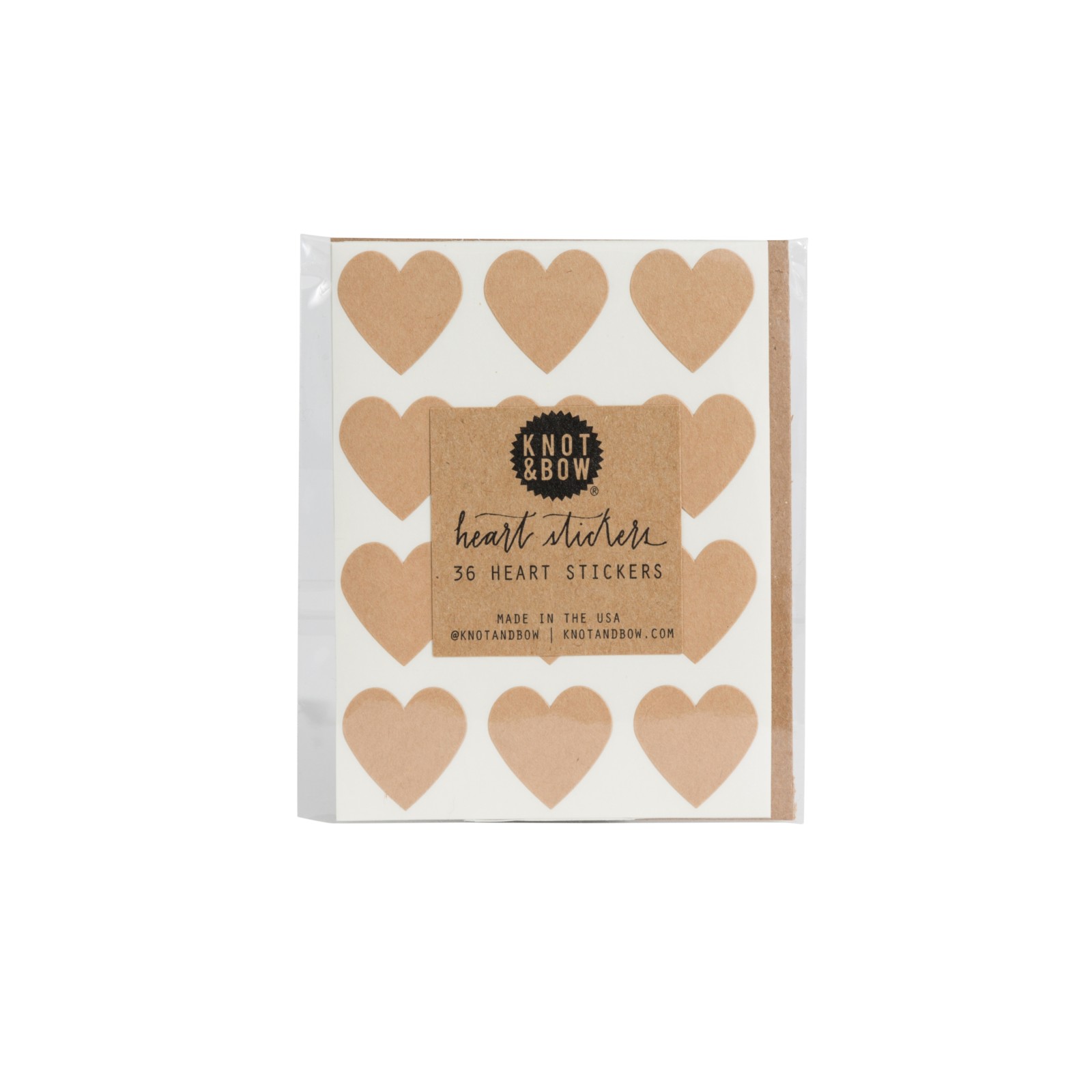 Knot & Bow  Kraft Heart Stickers - Illustrated Faith